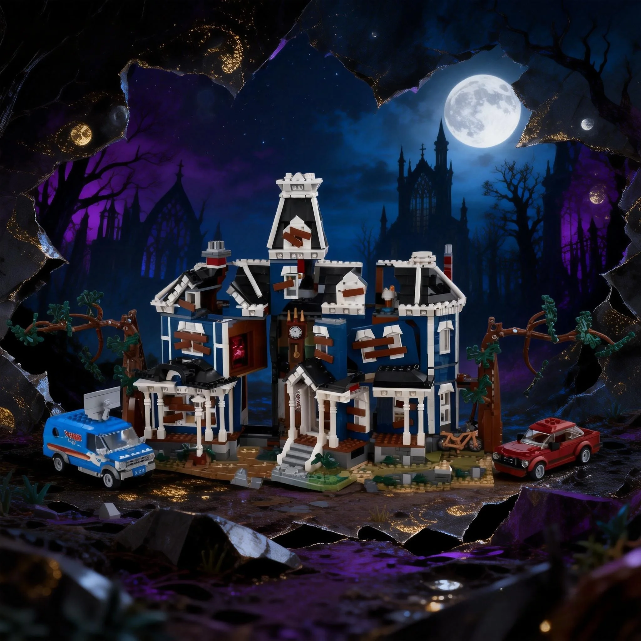 

MOC Creative Science TV Series Scene Model 2026 New Model – Dark House Set – City Architecture Model – 2593 Pieces of Bricks – T