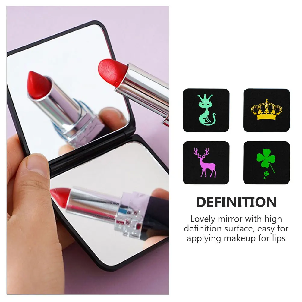 

4Pcs Compact Makeup Mirrors Portable Travel Mini Two-Sided Pocket Mirror Lightweight Small Mirror for Women