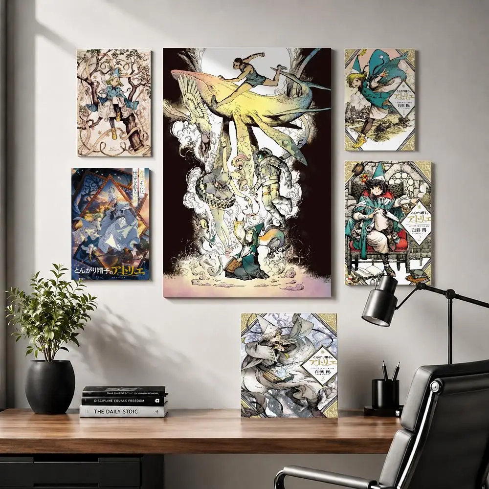 W-Witch Hat Atelier Anime Painting Calligraphy Modern Canvas Wall Art for Bedroom & Living Room | Home Decor Gift