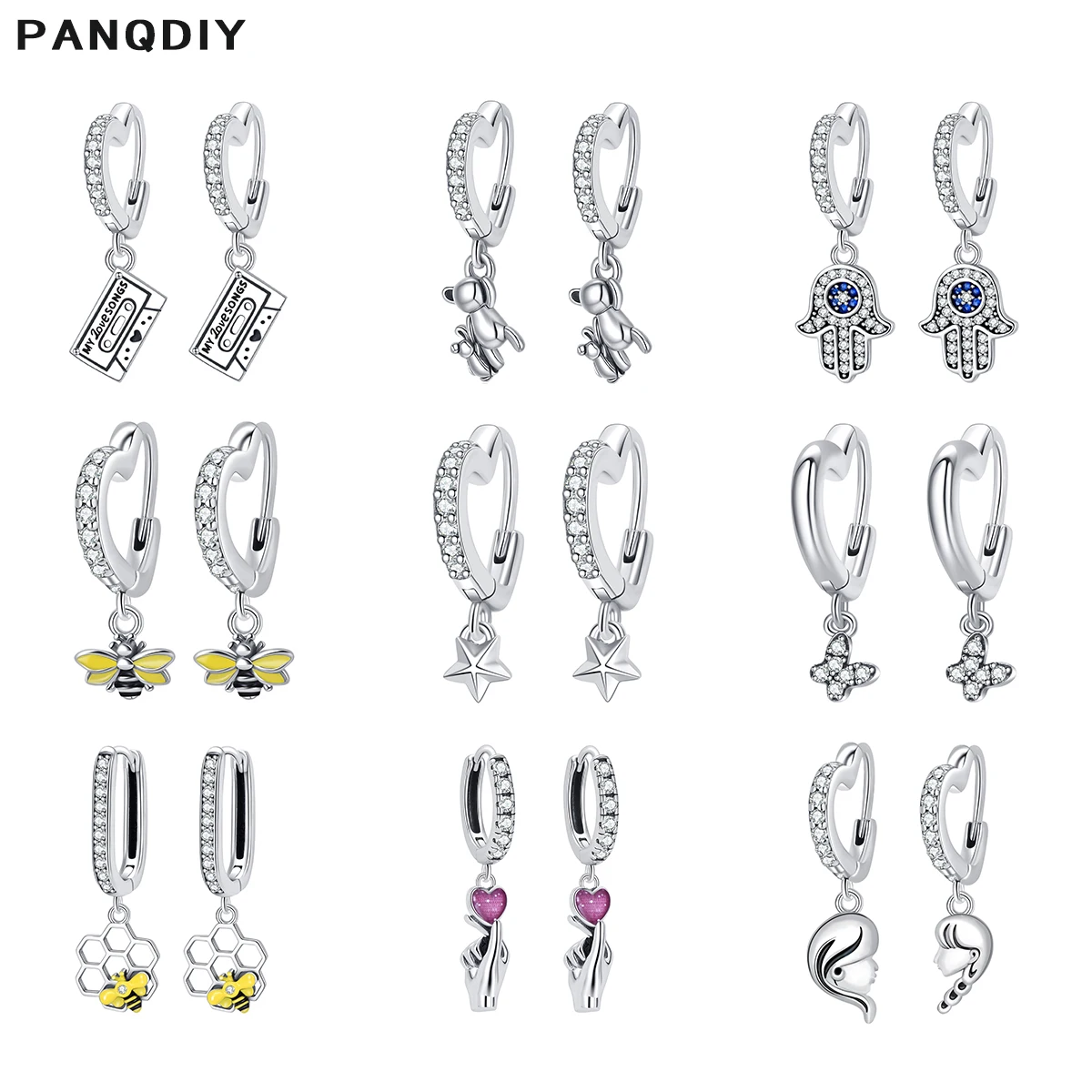 

PANQDIY 925 Sterling Silver Personalized and Minimalist Earrings Exquisite Enamel Craftsmanship Suitable for Women To Wear Jewel
