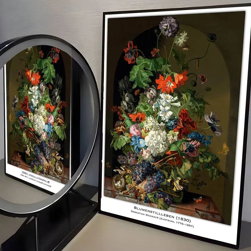 ملصق لوحة زهور لا تزال الحياة لا يتطلب أوراق الحفر ولا علامات يمكن تطبيق ملصقات ذاتية اللصق على أي سطح