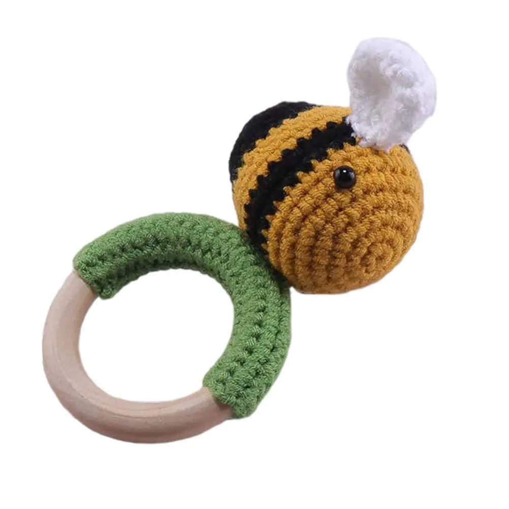 1 Stuks Bee Hand Baby Gebreide Zachte Baby Molaire Bijtring Rustgevend Speeltje Houten Kinderen Rustgevend