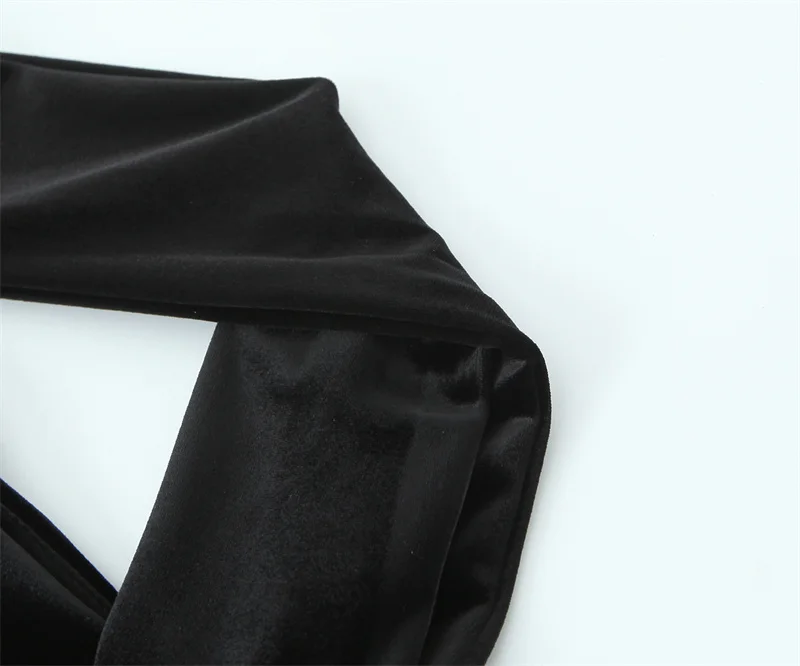 2025 가을 신상 여성 패션: 스타일리시하고 독특한 민소매 스카프 장식 벨벳 미니 드레스.