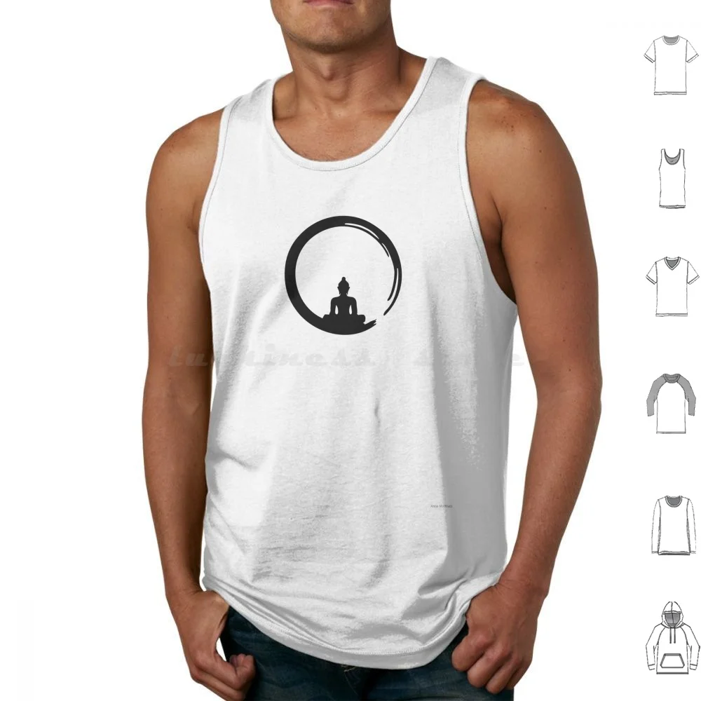 Enso Zen Circle Of Enlightenment , Meditation , Buddha , Buddhism , Japan Tank Tops Print Cotton Enso Zen Asia Awareness