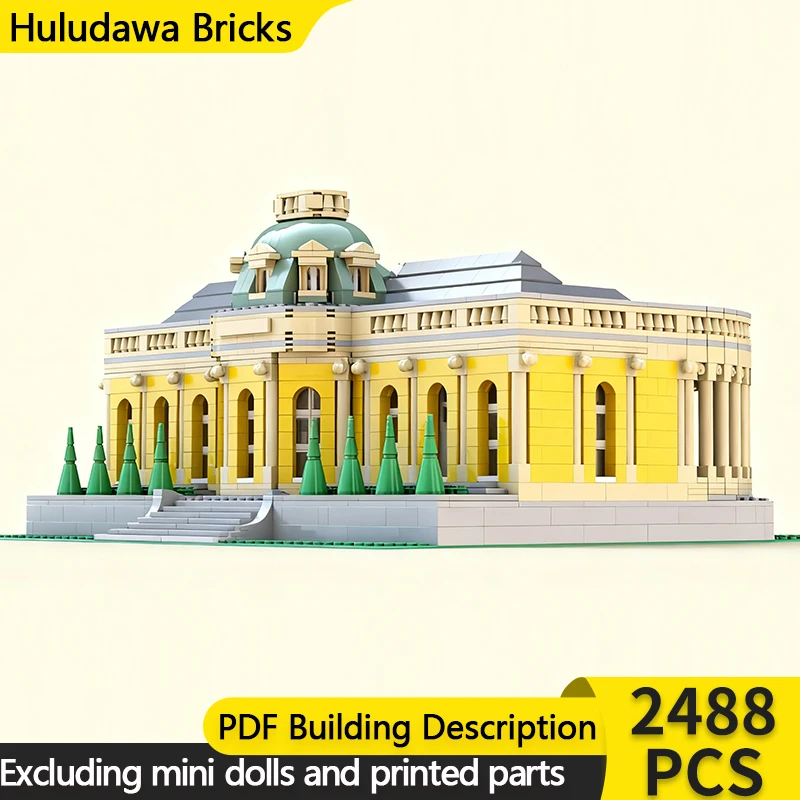 

Модель City Street View MOC, строительные кирпичи, дворец в стиле рококо, модульная технология, детские праздничные подарки, сборные игрушки, костюм