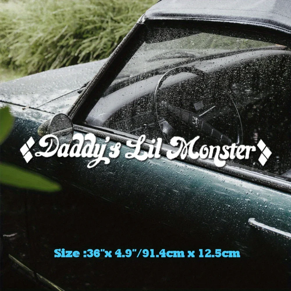 ملصقات سيارة للزجاج الأمامي والخلفي ، ملصق الأب ، مونستر كوين ، لافتة ممتعة ، شارات جسم السيارة ، الفتيات والنساء