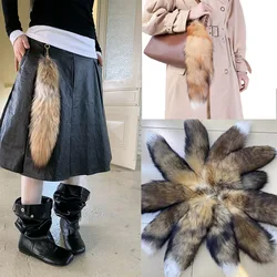 Portachiavi a coda di pelliccia di volpe naturale Furry 2024 cHIC y2k bellissimo accessorio lunghezza 40Cm portachiavi per auto per donna portachiavi soffice