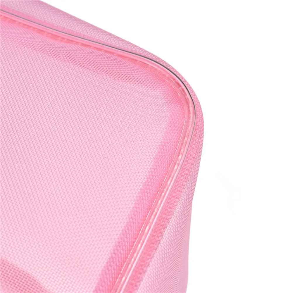 

Knitting Tote Bag Yarn Organizer Mesh Heavy Duty Nylon Net Zipper Closure Carrying Crochet Hooks Needles Sewing Accessories Pink