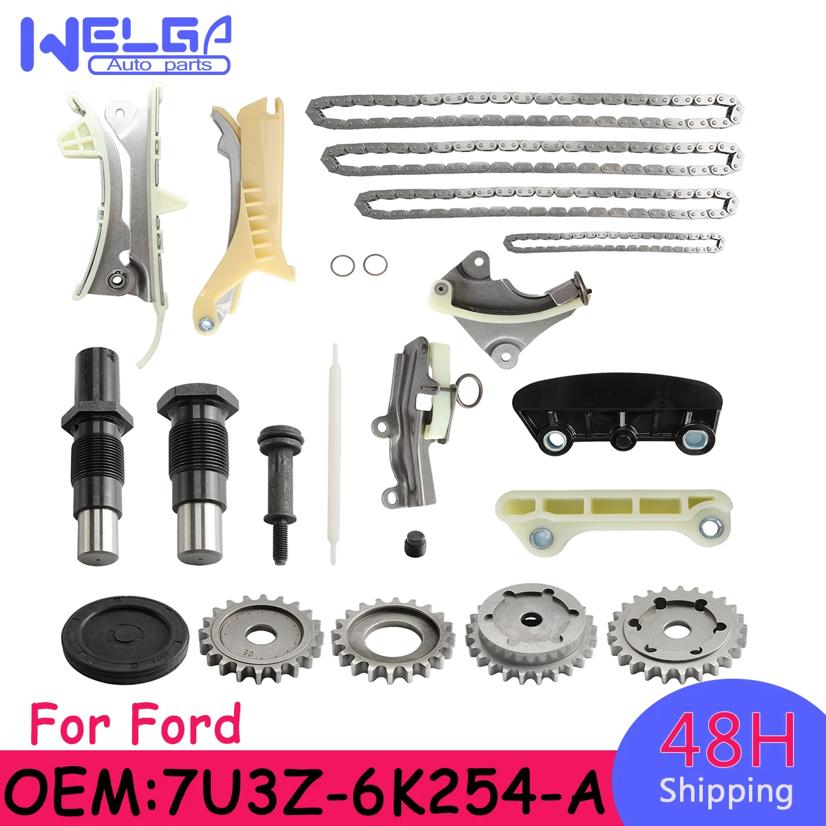 Kit de Cadena de Distribución TK690, 4 Cadenas para Ford Ranger 2001-2010, para Mazda B4000 2001-2010, 7U3Z-6K254-A, F77Z-6K297-AD