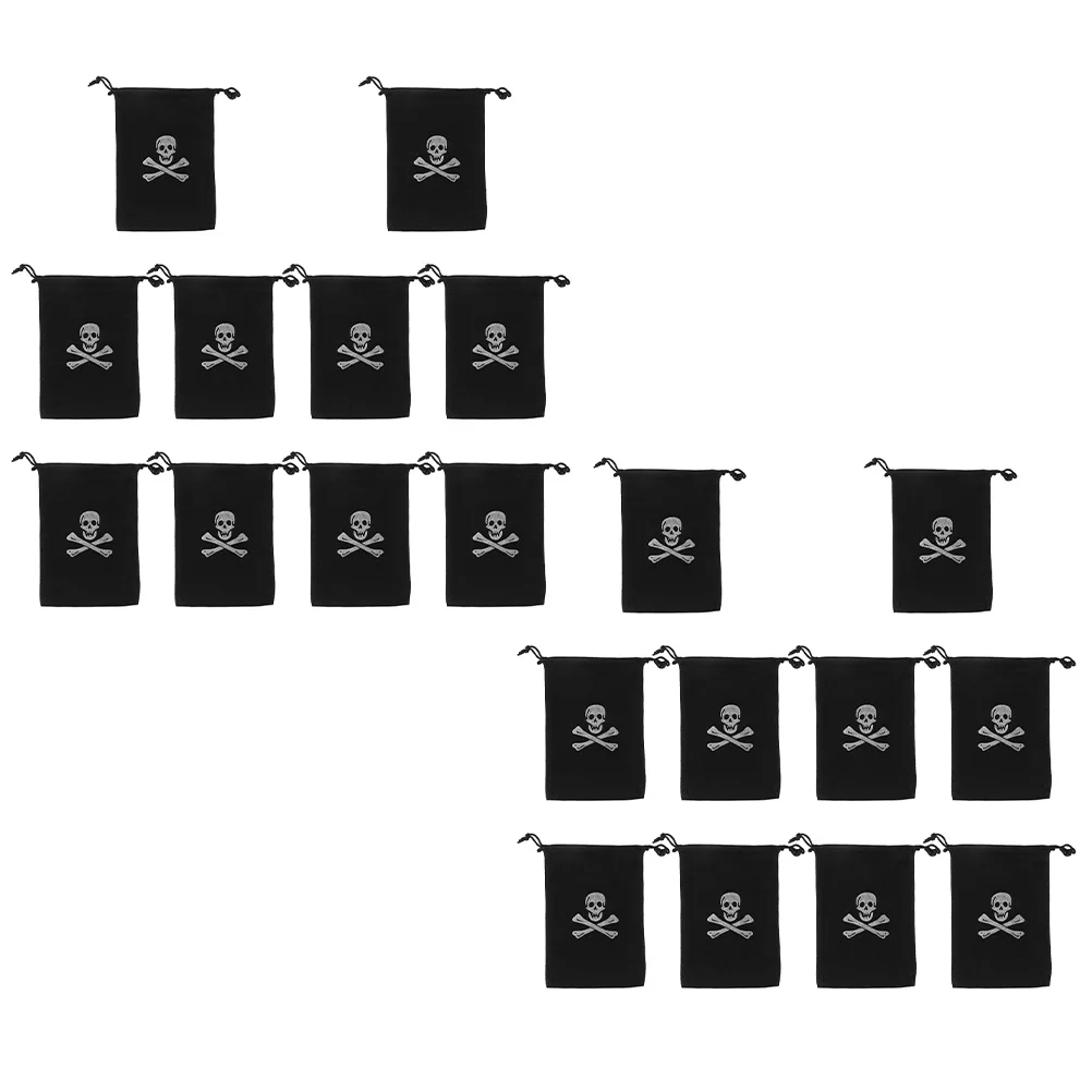 

20 Pcs Pirate Skull Coin Bags 15 5x11 5cm Halloween Party Favor Candy Gift Bag Storage Containers Small Drawstring Bags Gold