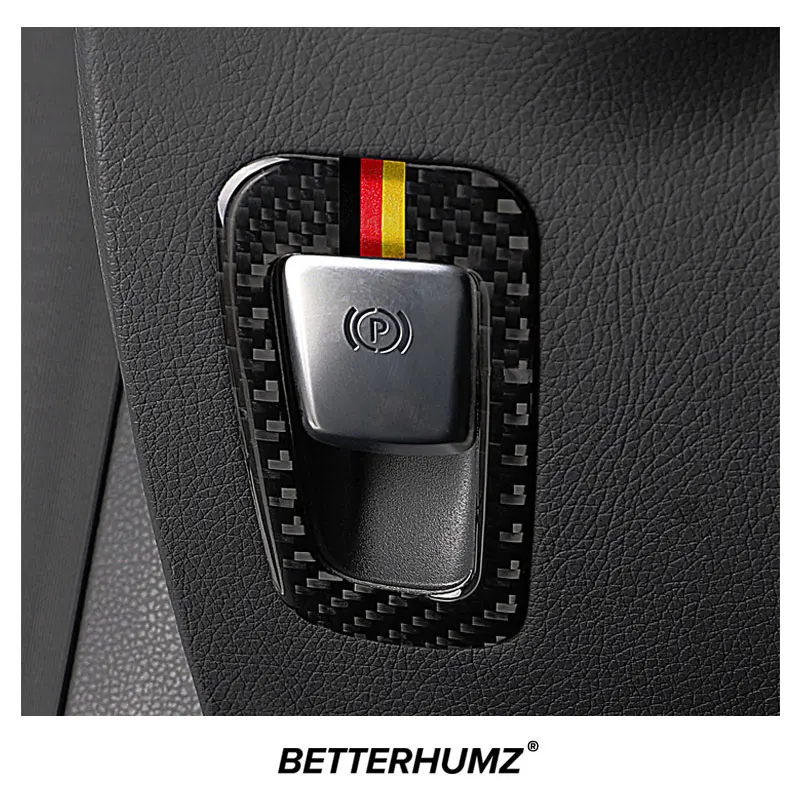 Carbon Fiber For Mercedes Benz W205 C180 C200 C300 Electronic Handbrake P Button Trim Frame Sticker Car Interior Accessories