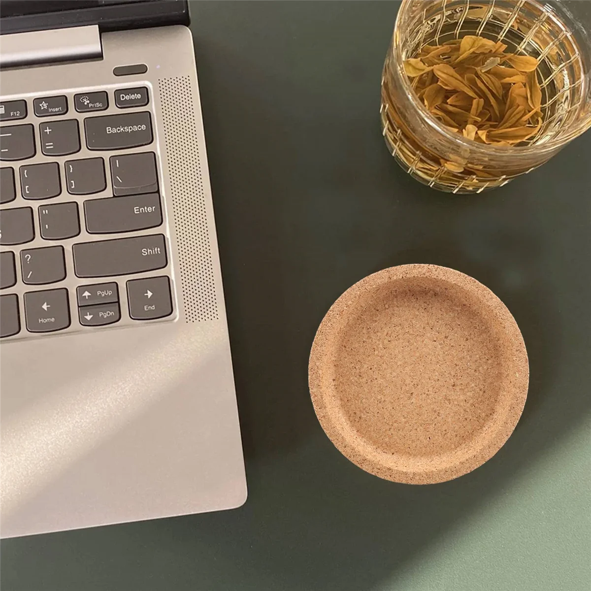A03V 5 Pcs Cork Coaster for Beverage Coasters, Heat-Resistant Water Reusable Natural Round Coasters for Restaurants and Bars