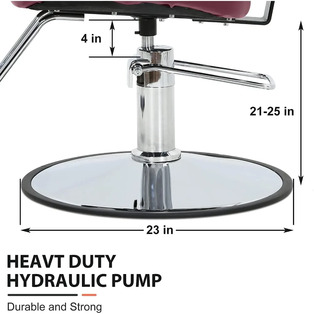 كرسي حلاقة احترافي، كرسي صالون مستلق هيدروليكي عالي التحمل، إسفنجة عالية الكثافة ومغطاة بجلد PU