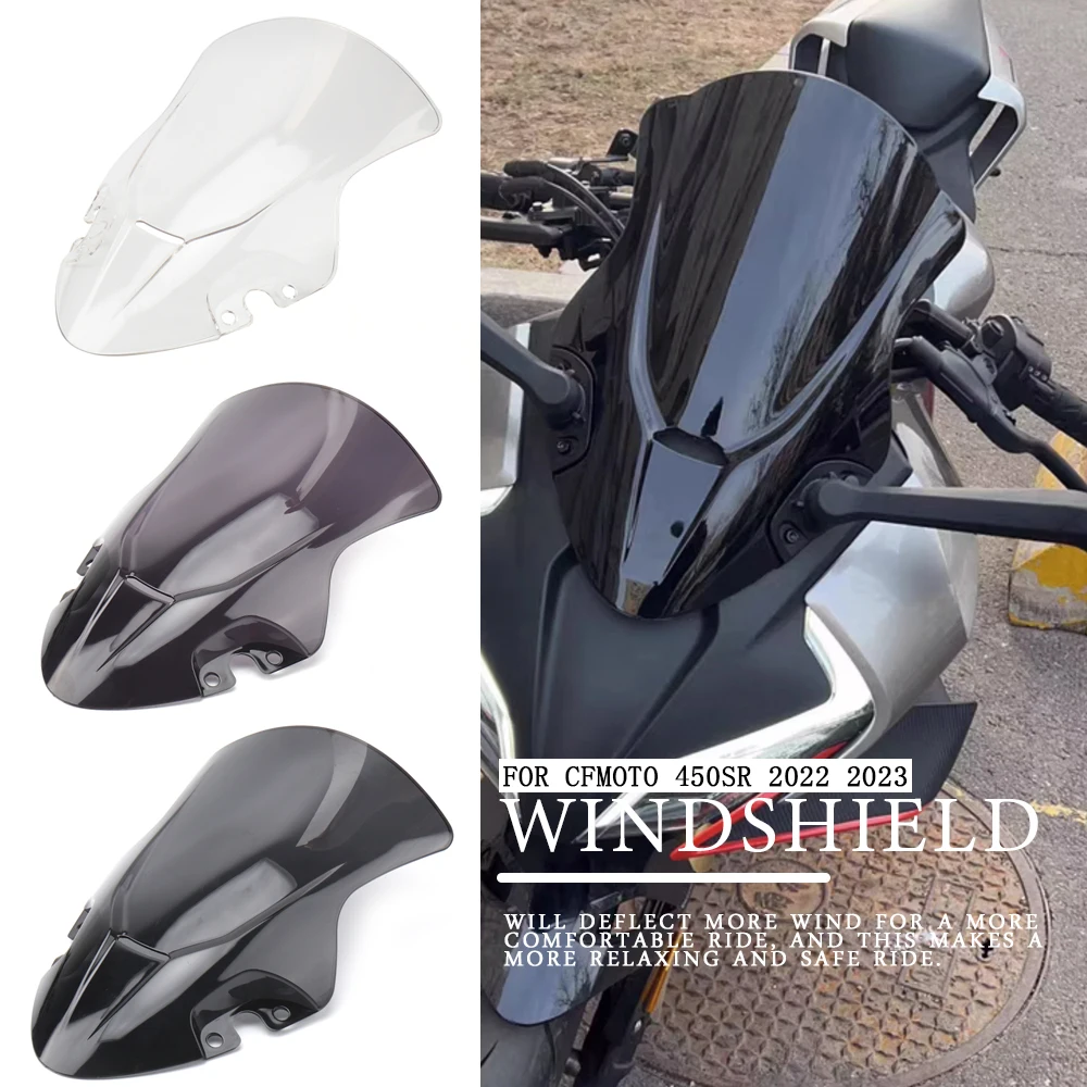 

Motorcycle Windshield Windscreen Odometer Visor Front Wind Shield Screen Deflectors For CFMOTO 450SR 450 SR 450sr 2022 2023