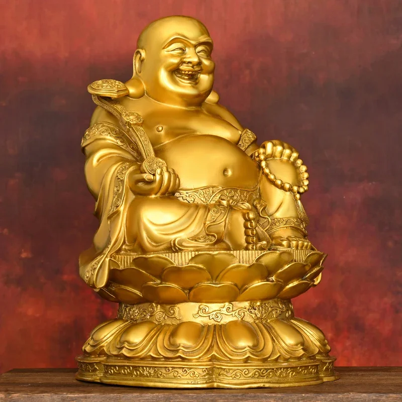 Laughing Buddha Full Copper Maitreya Ornament Attracts Wealth Household Offerings Statue Copper Laughing Buddha Statue