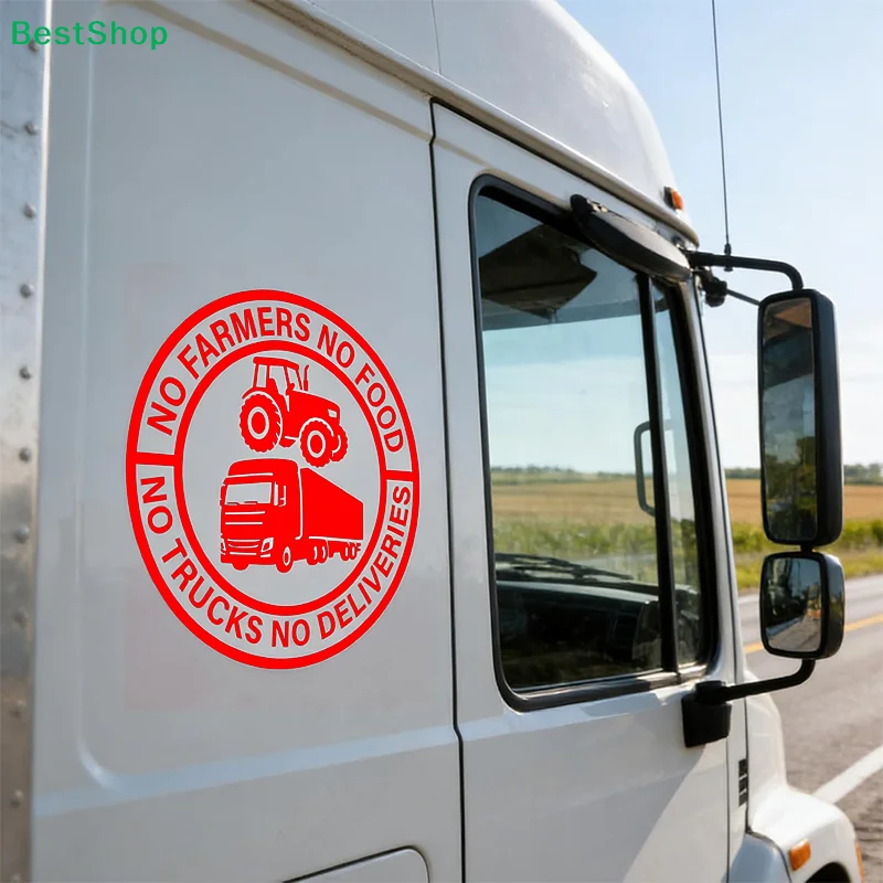 〔R〕No Farmers No Food No Trucks No Deliveries Vinyl Sticker, Personalized Stickers, Heavy-Duty Weatherproof Car Sticker