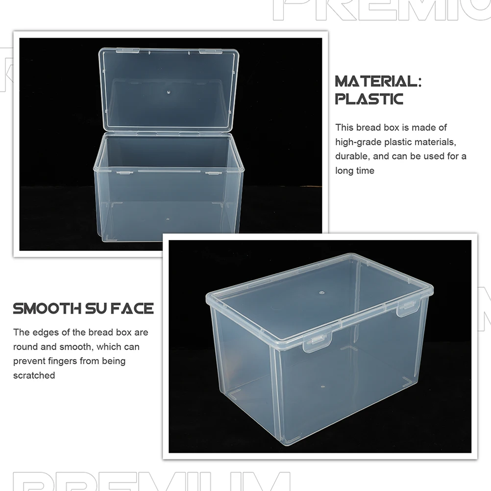 

2 Pcs Fridge Fruit Case Bread Storage Box Plastic Food ganizer Container Clear Leakproof Sealing Canister Snack Dessert Pan Cake