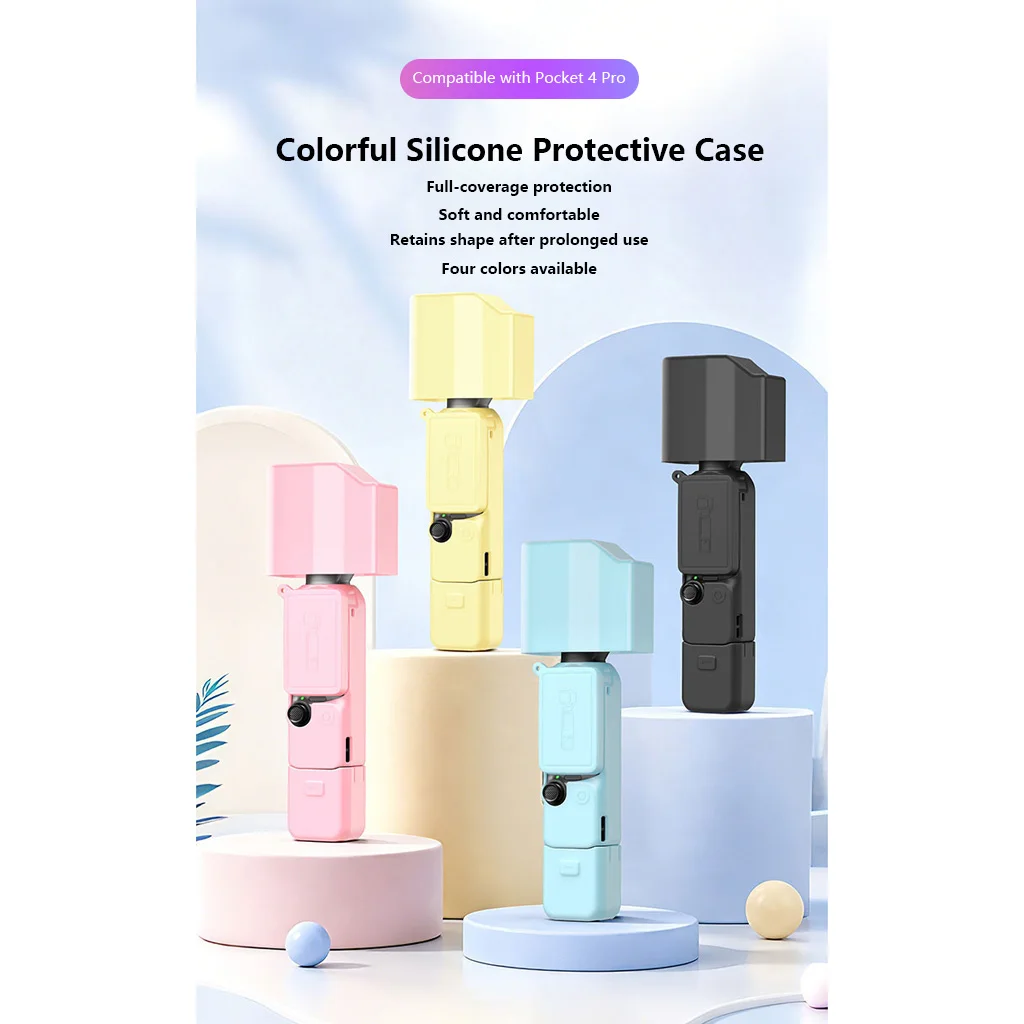 Silikon-Schutzhülle für DJI OSMO Pocket 4P 4 Gimbal-Kamera, Ganzkörperabdeckung, kratzfeste, stoßfeste Hülle – Detail 1