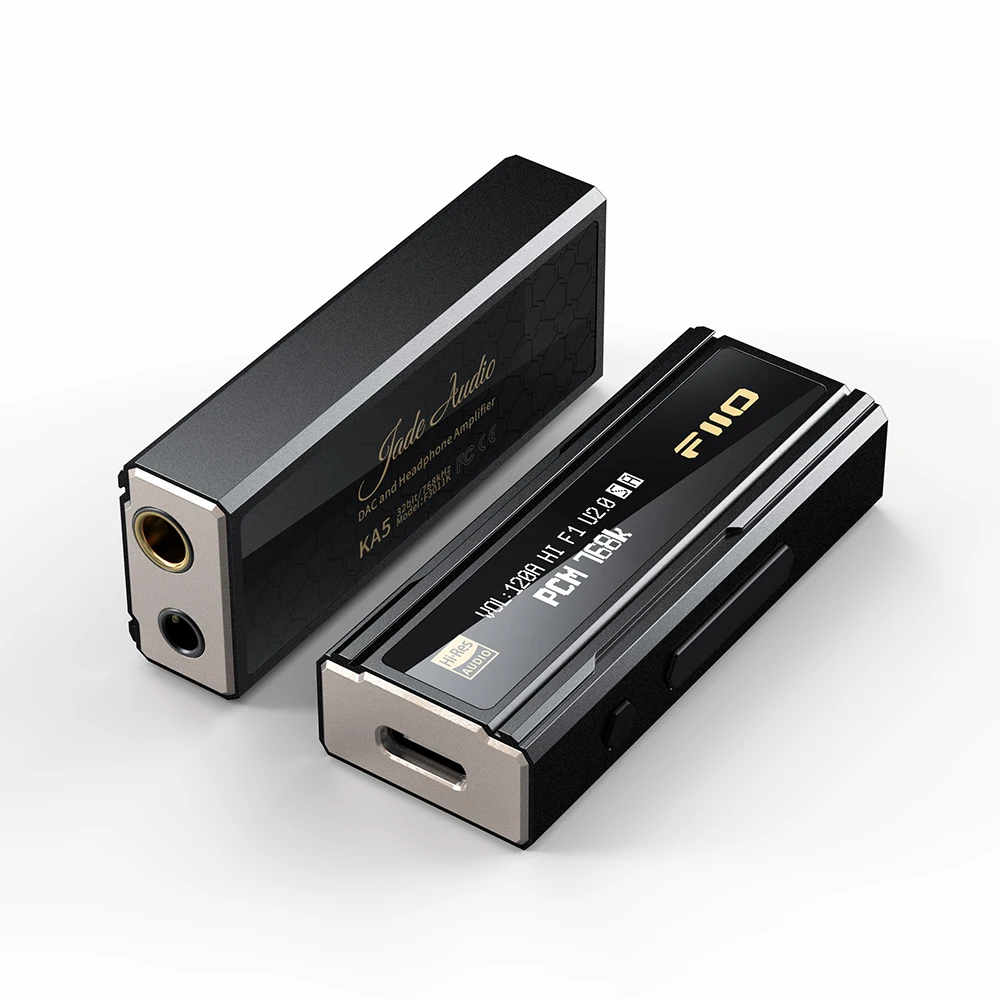 FiiO JadeAudio KA5 Hi-Res Audio Portable USB DAC Headphone Amplifier AMP Dual CS43198 Type-C to 3.5+4.4mm Cable DSD256
