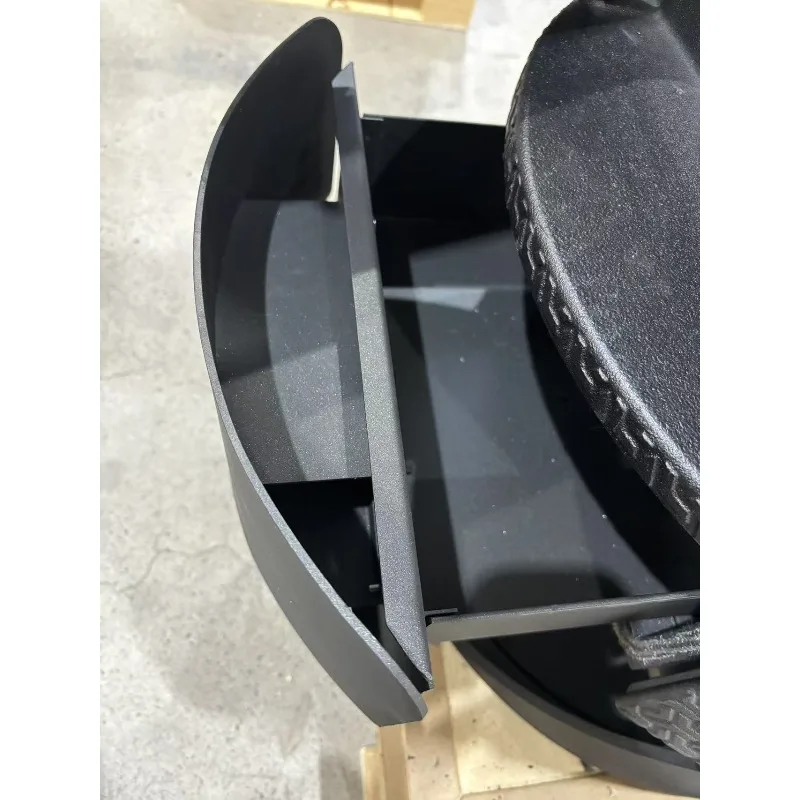 R1003A Stufa a legna rotonda per riscaldamento interno in ghisa durevole con stoccaggio dei tronchi (prezzo non include tubo)