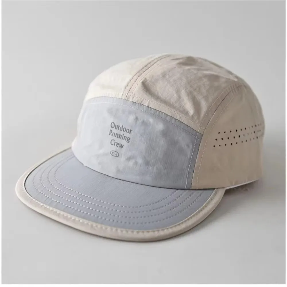 Neue, farblich abgesetzte, schnelltrocknende Baseballkappen, atmungsaktive Sportkappen mit flachem Schirm, leichte Baumwoll-Laufkappen, Freizeitkappen. – Detail 10