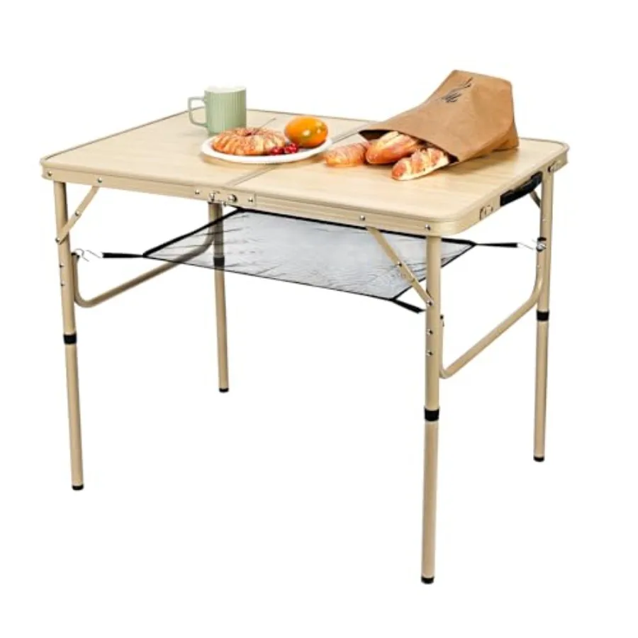 

Folding Table 3FT Camping Table 2 Adjustable Height Lightweight Portable Aluminum Mini Foldable for Picnic Beach Indoor Outdoor