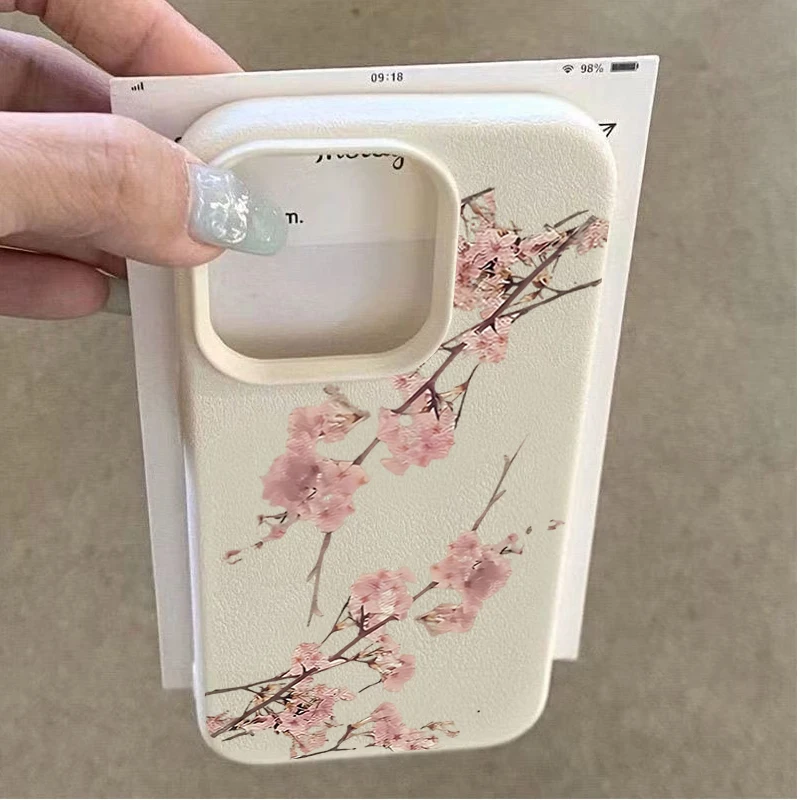 For Samsung Galaxy S26 Ultra S25 FE S24 S23 Plus S22 Case Cherry Blossom Branch Pattern Cover For A17 A37 A57 A56 A55 A54 Fundas