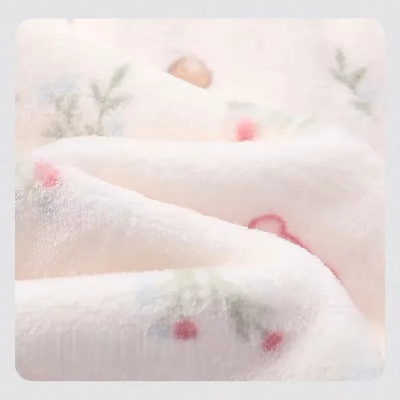 Chiikawa Flanell-Pyjamahose für Erwachsene und Kinder, Usagi Hachiware-Print, lockere Passform, Loungewear, warm, Winter, elastischer Bund, Heim-Schlafhose – Detail 8