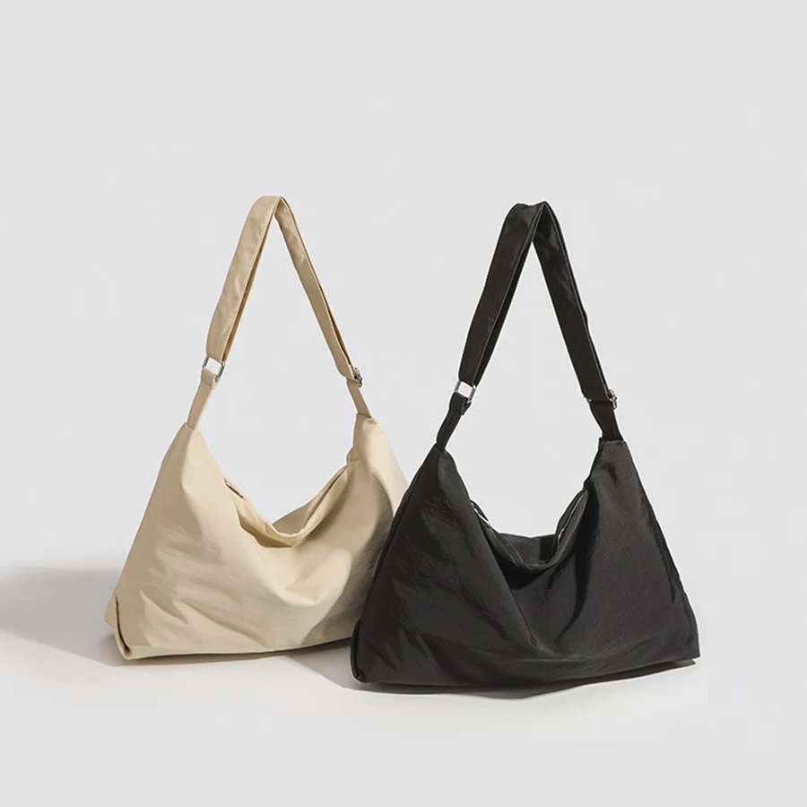 

Новый дизайн, минималистичные однотонные сумки-тоут большой вместимости в японском стиле, универсальные сумки-тоут на одно плечо с широким ремнем под мышками