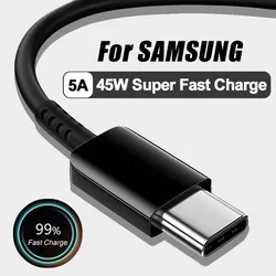 PD 45W 5A USB C to Type-C Cable For Samsung S24 S23 S22 S21 Ultra Plus Super Fast Charge Cable Data Cord 0.25M 0.5M Accessories