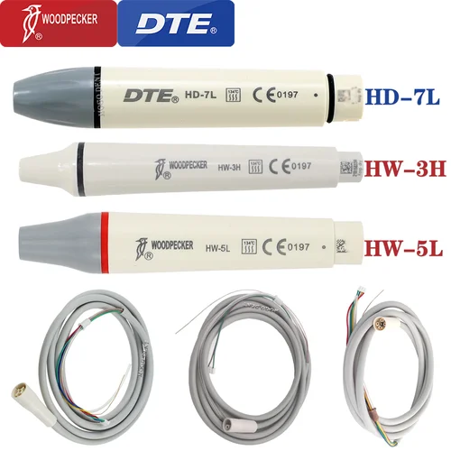 Escalador ultrasónico Dental Original Woodpecker DTE, pieza de mano HW-5L HD-7L HW-3H con tubo de Cable compatible con EMS NSK SATELEC ACTEON