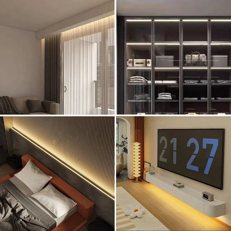 50Cm Ultra Fine Led Aluminum Channel Diffuser V/u/yw Shaped Cabinet Light Bar Study Wardrobe Light Indoor Decorative Line Light image 6