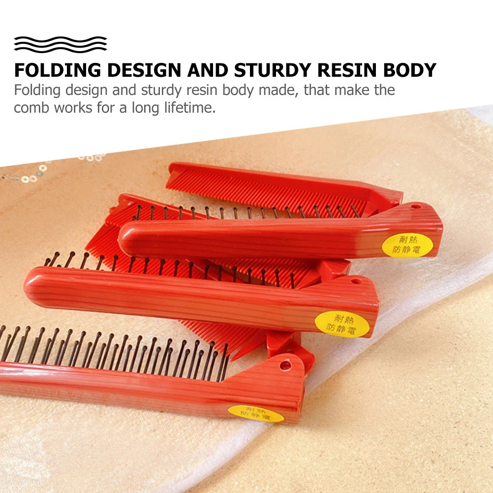 

4pcs Foldable Travel Hairdressing Combs Home Use Portable Partition Combs Styling Resin Body Sturdy Long Lifetime