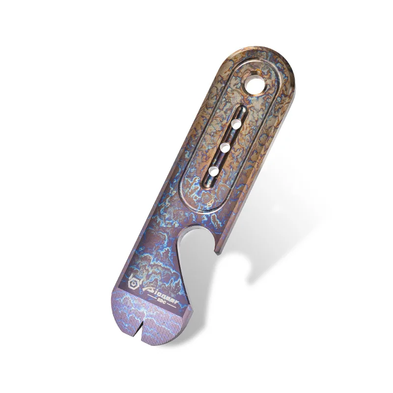 Titaniumlegering Draagbare Koevoet Edc Persoonlijkheid Kleur Sleutel Opknoping Decoratie Outdoor Multifunctionele Titanium Metalen Koevoet