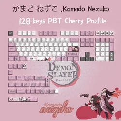 135keys Demon Slayer Kamado Nezuko Keycaps PBT Material Cherry Profile Personalized Keycap For MX Switch Mechanical Keyboard