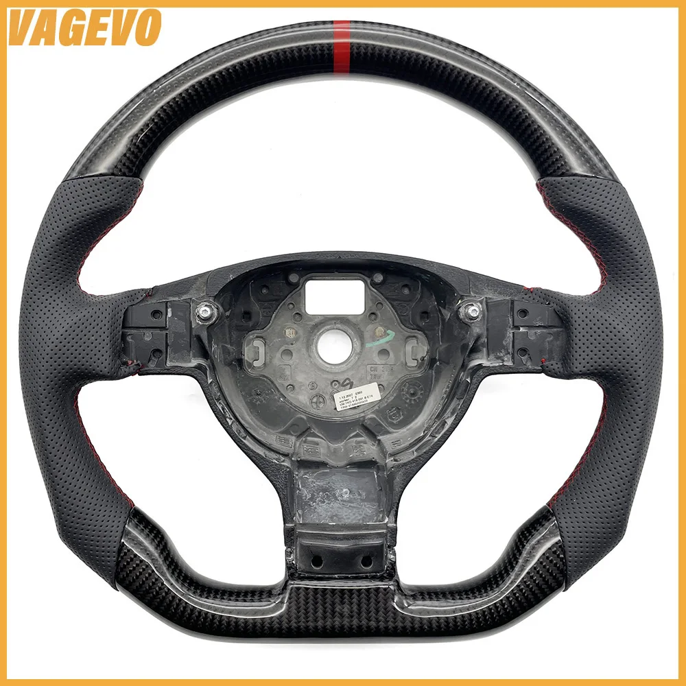 Carbon fiber leather sports steering wheel for VW Passat B6 without paddle holes, steering wheel accessories, Car Accessories