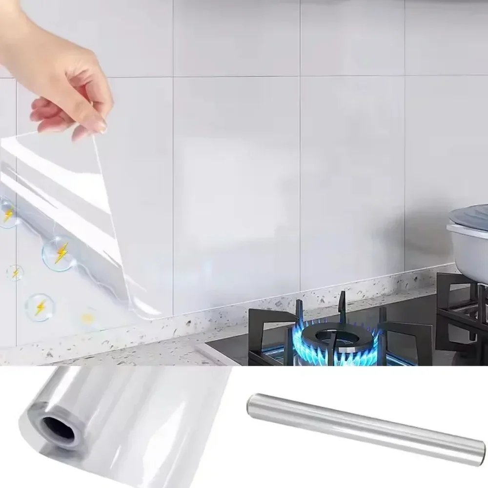 Wall Protector Film Kitchen Oil Proof Wall Sticker Room Self-adhesive Wallpaper Stove Cabinet Heat-resisting Waterproof Stickers