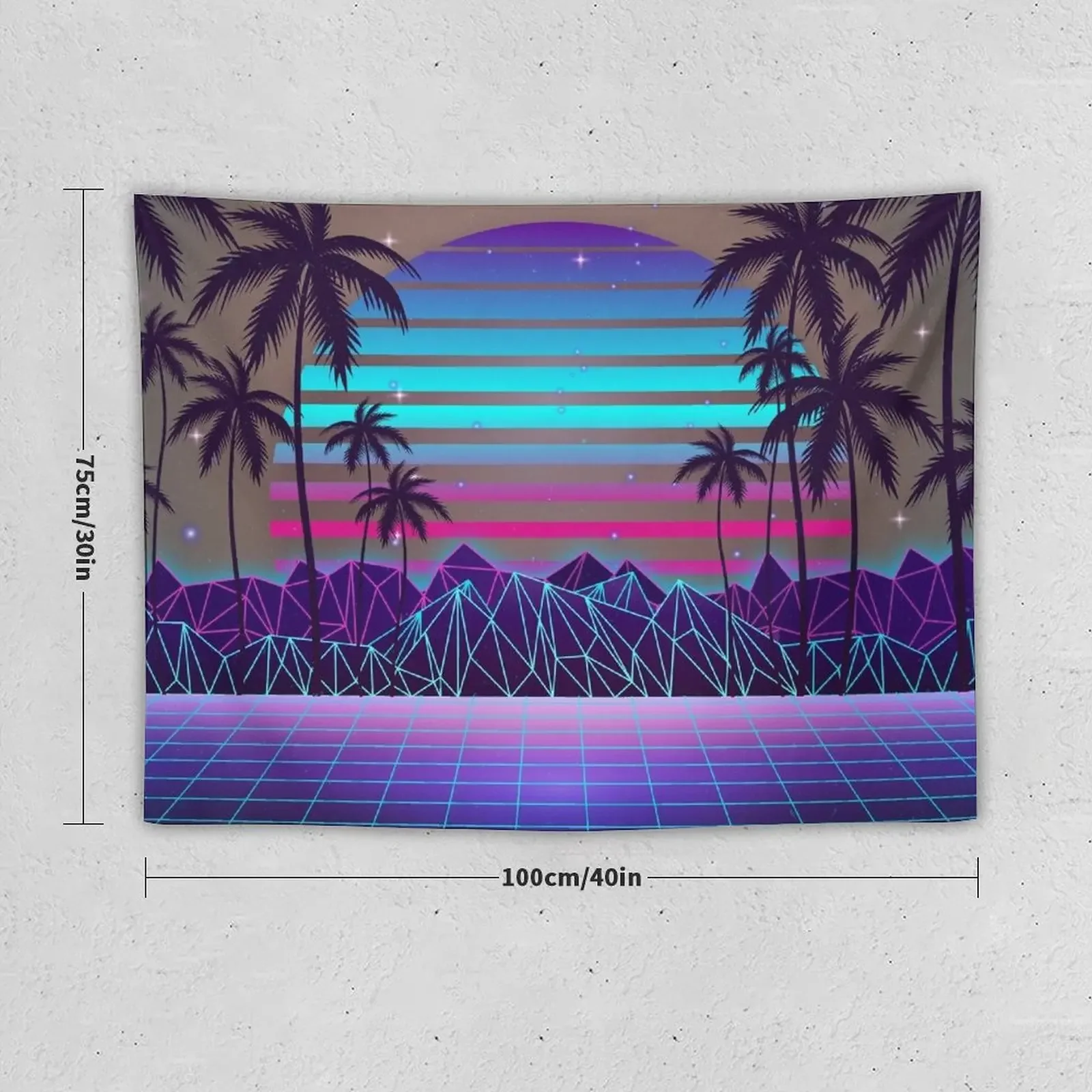 Fascinating Dusk Retrowave Tapestry Aesthetic Room Decor Korean Room Aesthetic Decor Tapestry