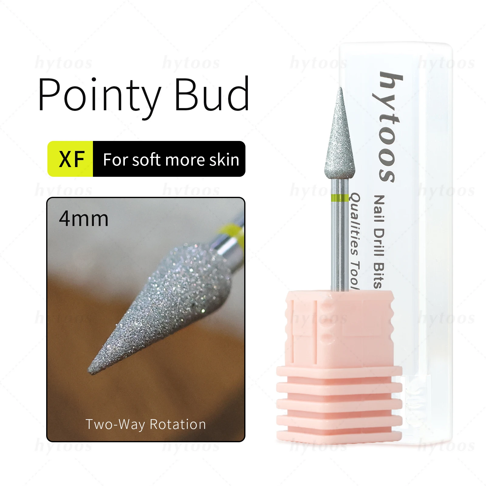 HYTOOS Pointy-Budเพชรเจาะเล็บBits Chrome ProรัสเซียCuticle BitสําหรับเจาะDead Skin Cleanerเล็บPre-Treatmentเครื่องมือ