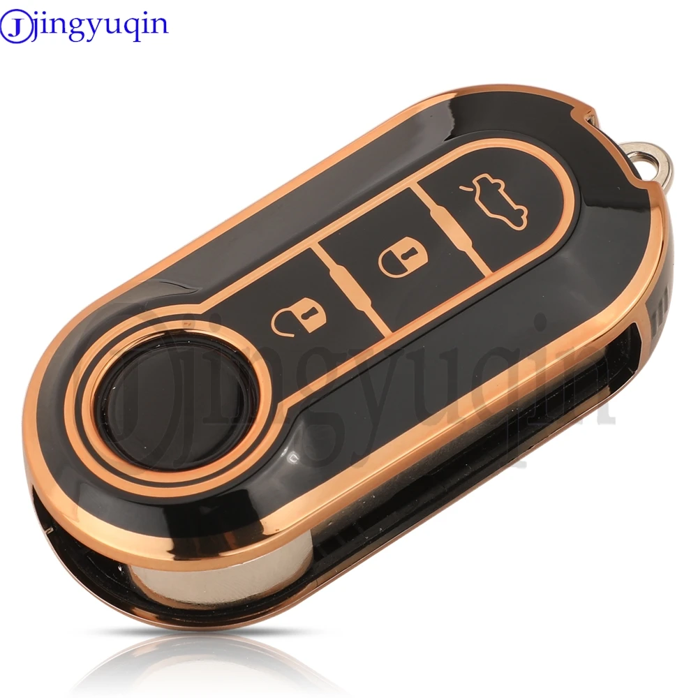 jingyuqin NEW TPU Car Key Case Cover For Fiat 500 Ducato Panda 500L Punto Lancia Musa Citroen Jumper Peugeot Boxer Auto