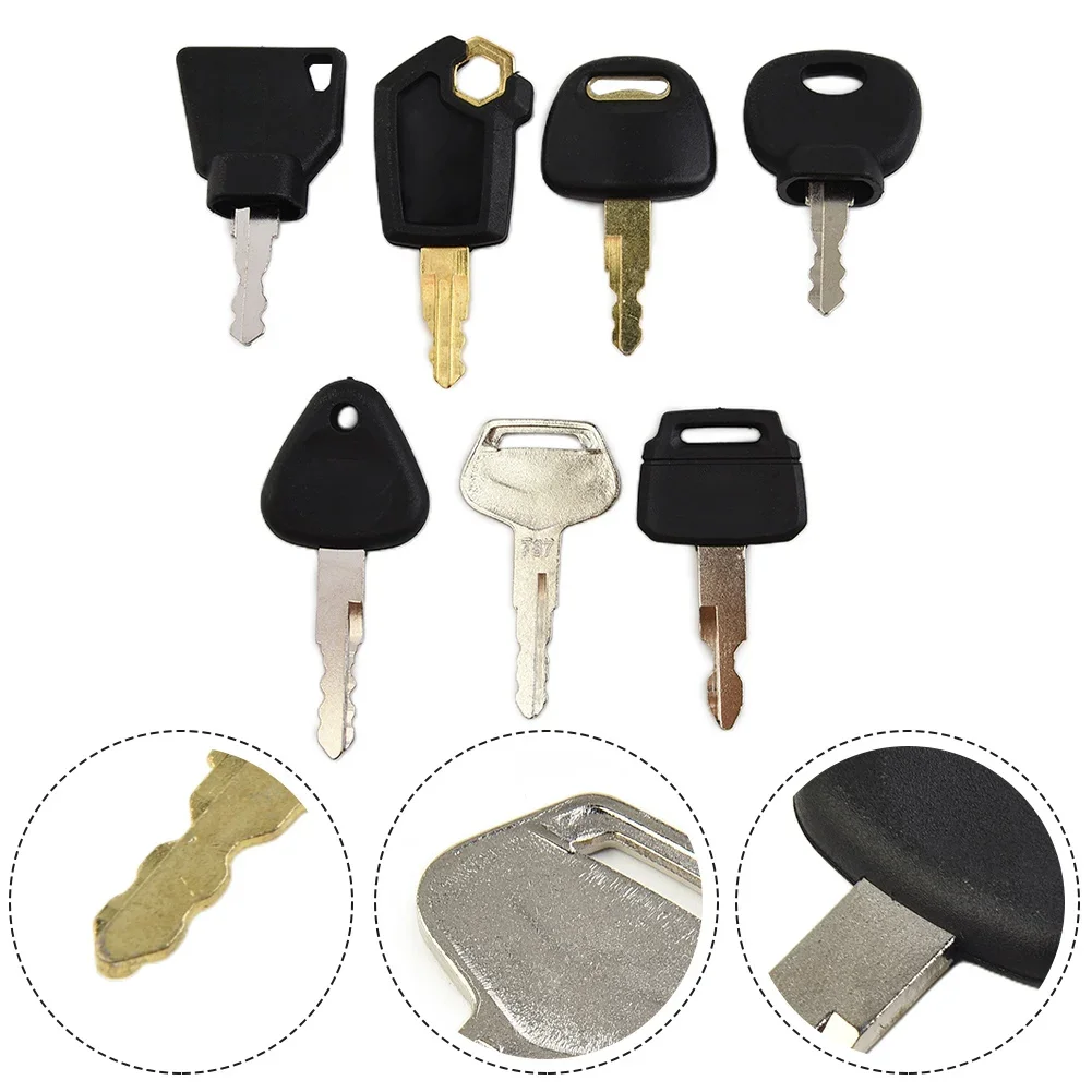 7pcs Car Ignition Keys Excavator Construction Machinery Key Kit 14607 5P8500 K250 H800 For JCB For Volvo Tractor