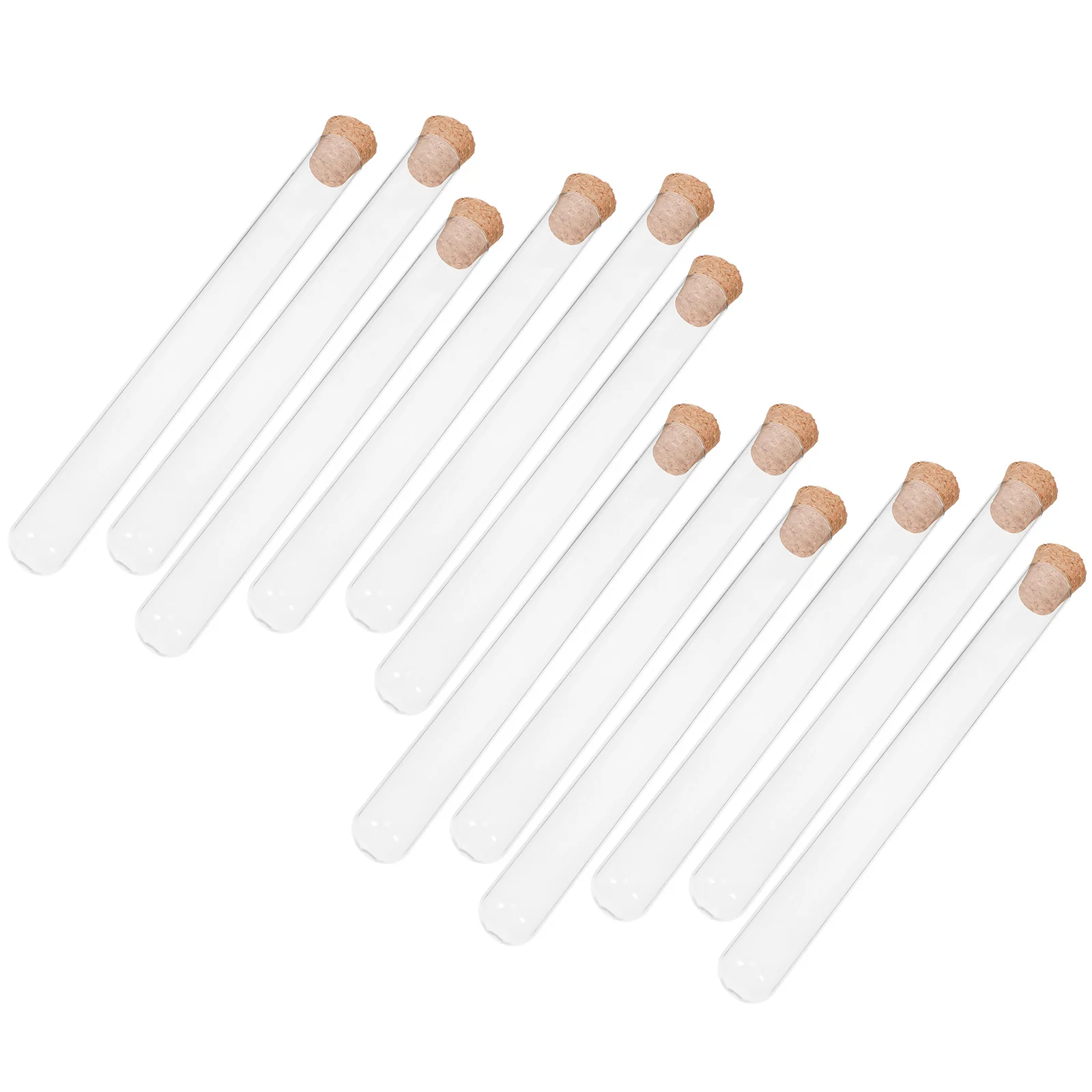 

12Pcs Glass Test Tubes Cork Stoppers Brush Clear Premium Eco Friendly Compact for Scientific Powder Liquid Storage