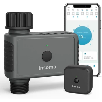 Insoma Wifi Automatic Sprinkle Timer Remote Garden Water Timer Smart Irrigation Watering System Hose Controller Support Alexa