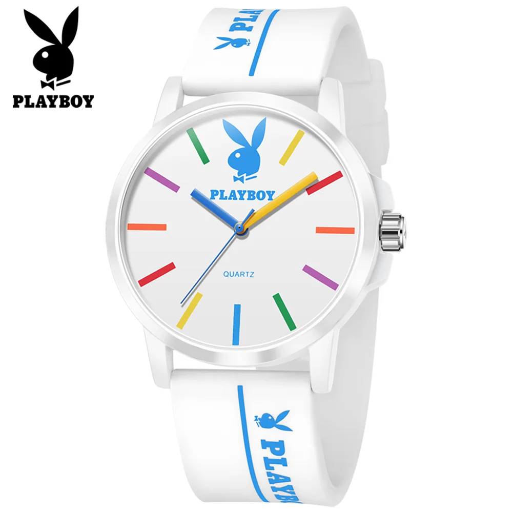 PLAYBOY Sports Quartz Watch for Men Original Silicone Strap Men\'s Wrist Watches High Quality Waterproof Fashion Simple Man Watch