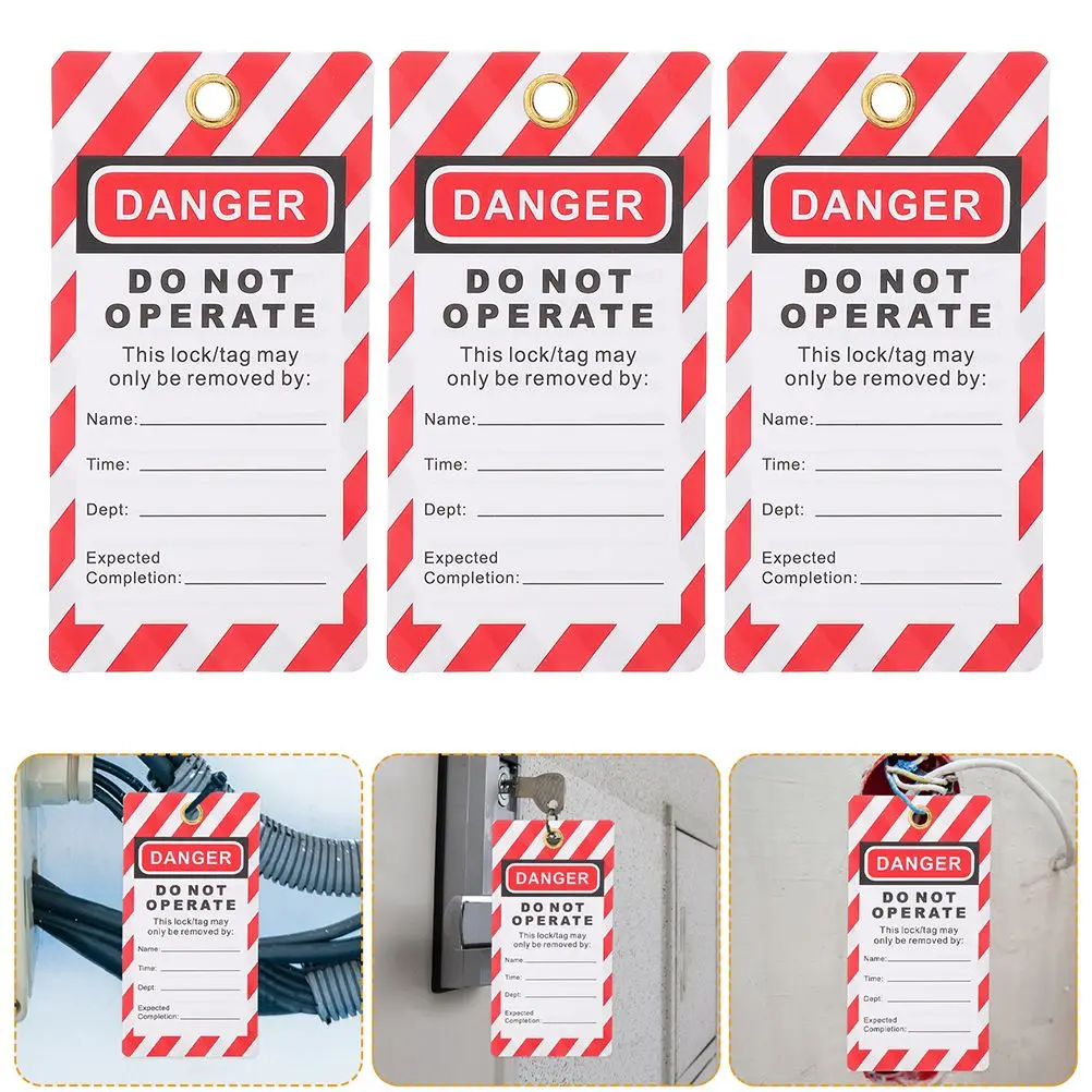 6-teiliges Lock-Out-Tags, Warnung, Lockout, nicht bedienen, Ausrüstung, Etikett, Schild, PVC, Tagout, Kunststoff, Sicherheit