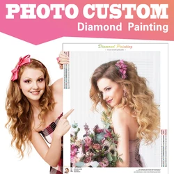 Photo Custom Full Square/RoundDiamonds Painting Personal Portrait Picture Of Rhinestones 5d Diy Diamond Embroidery Handmade Gift