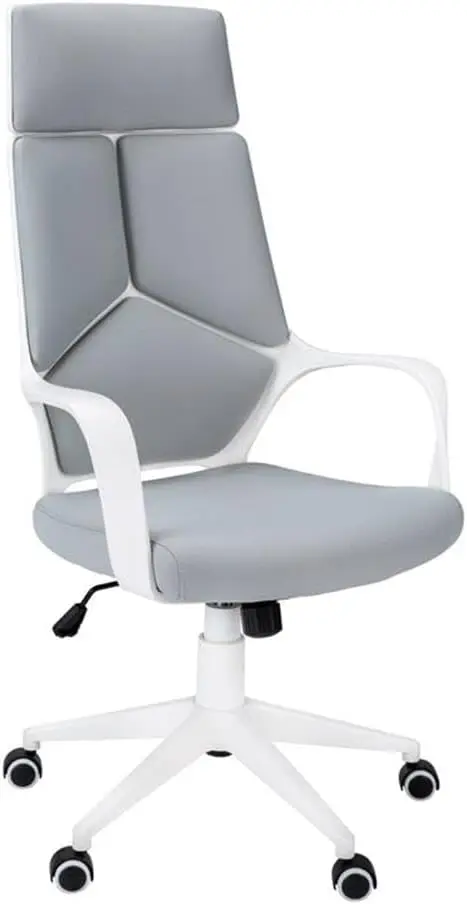 

I 7270 Office Chair, Adjustable Height, Swivel, Ergonomic, Armrests, Computer Desk, Work, Metal, Fabric, White, Grey,