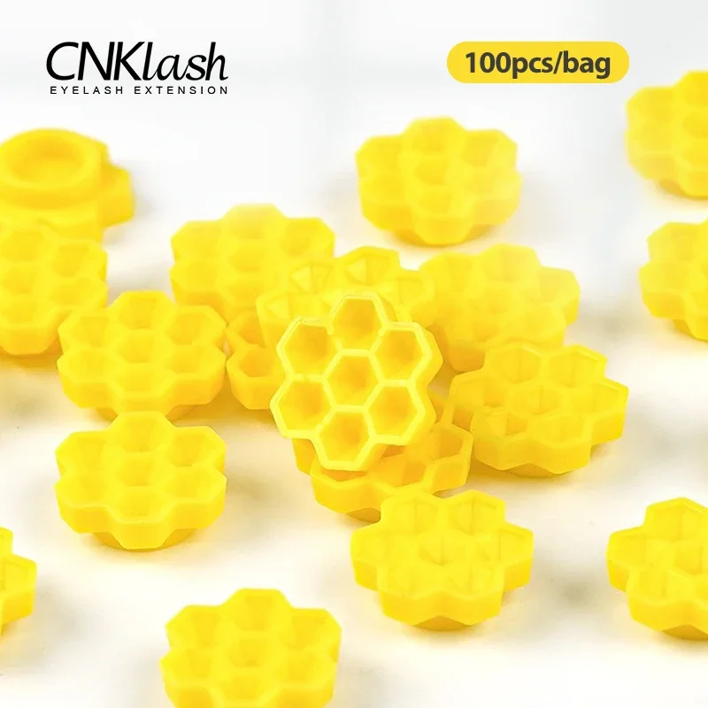 CNKESS 100Pcs Disposable Eyelash Glue Ring Cup Tattoo Pigment Holder Container Lash Tools Wholesale Retail