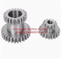 Engranaje de velocidad de transmisión de Metal Alto y Bajo, dientes CJ0618, T29xT21, T20xT12, engranajes de Metal, eje principal de torno, engranaje doble duplicado