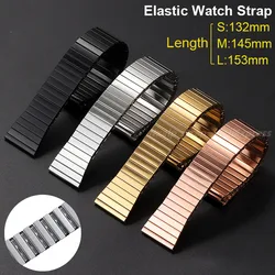 22mm Stainless Steel Elastic Stretch Strap for Huawei for Samsung Galaxy Watch Band Metal Expansion Wristband Universal Bracelet